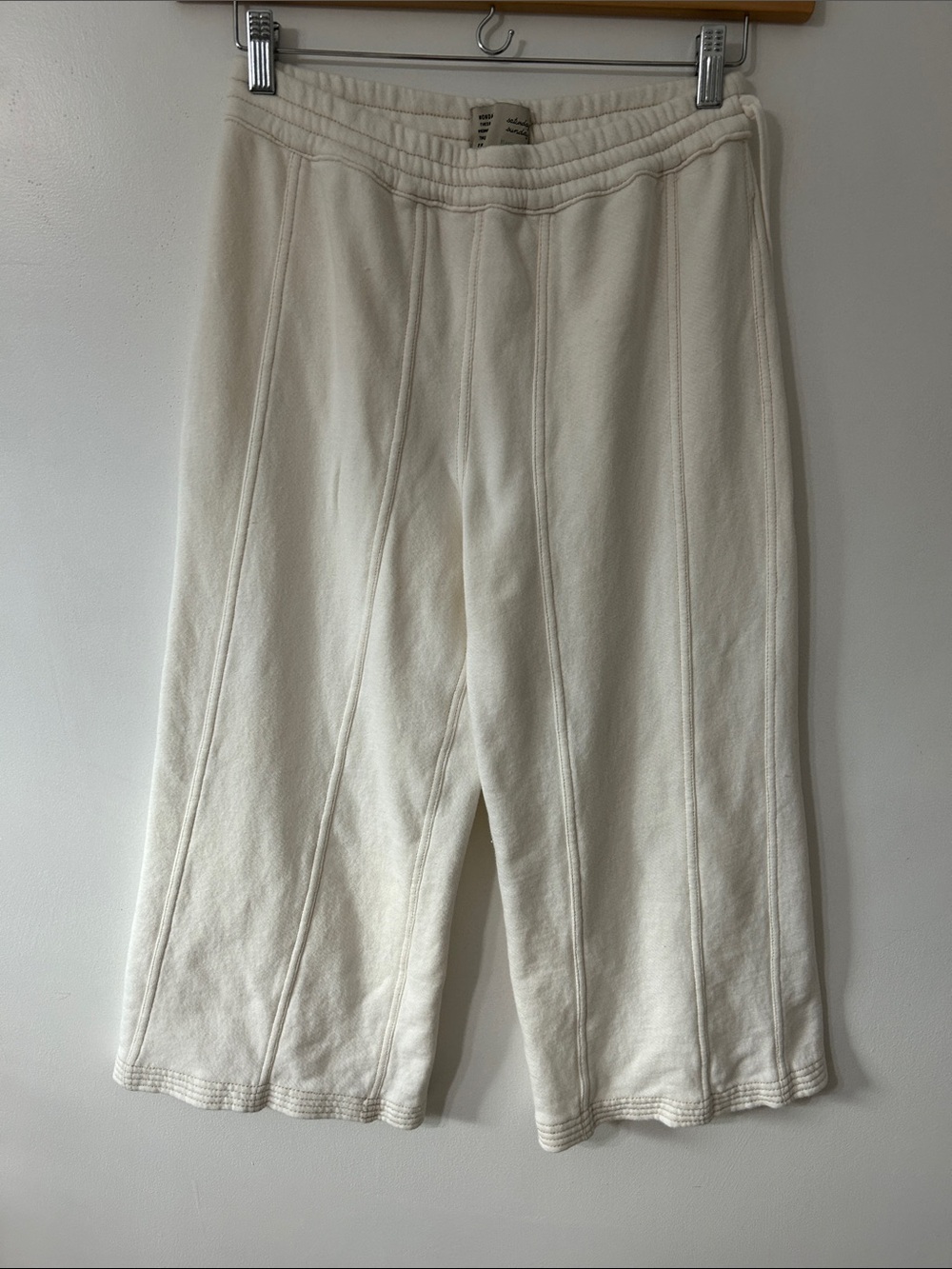 Anthropologie Saturday Sunday Wide Leg Terry Pants XS White Comfort Loungewear